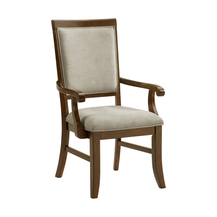 Phillipe Dining Arm Chair with Grey Fabric in Cherry (2 Per Carton)