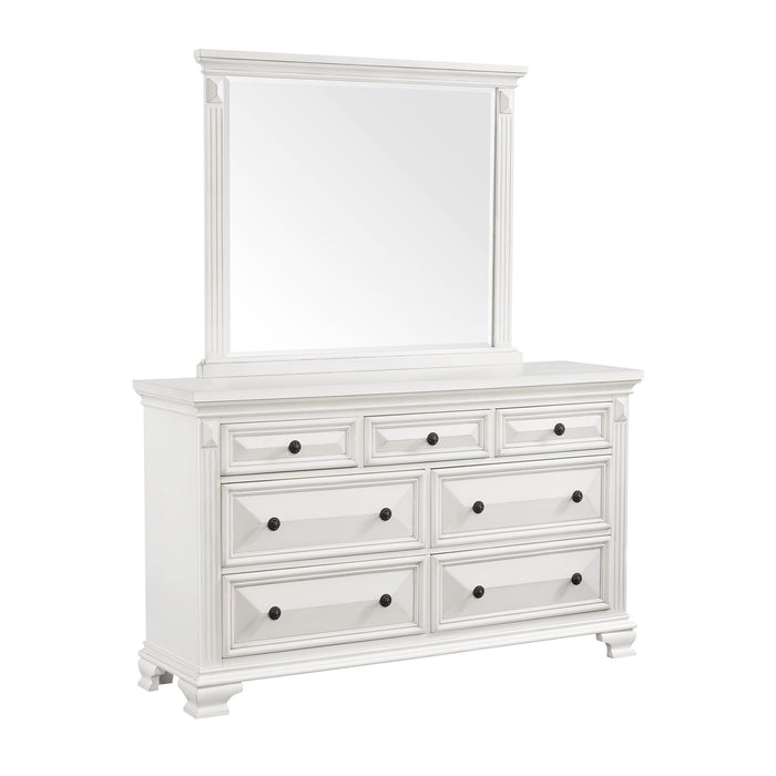 Calloway 7-Drawer Dresser w/ Mirror Set in Antique White