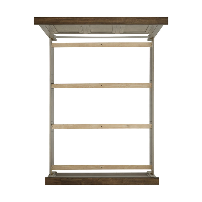 Farmington Panel Bed in Medium Brown and Washed Stone