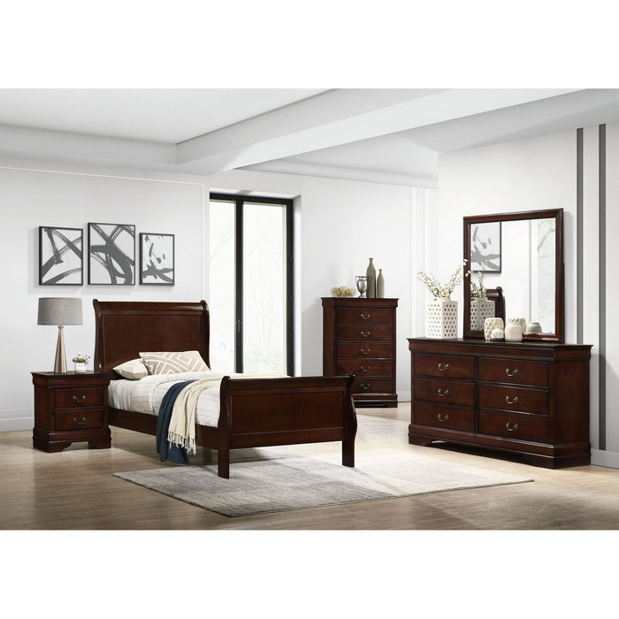 Louis Philippe 2-Drawer Nightstand in Cherry