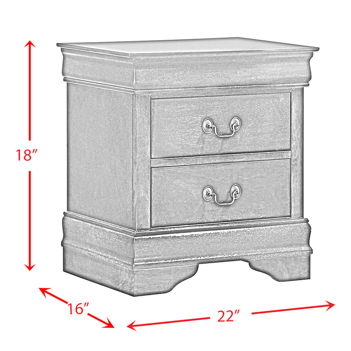 Louis Philippe 2-Drawer Nightstand in Cherry