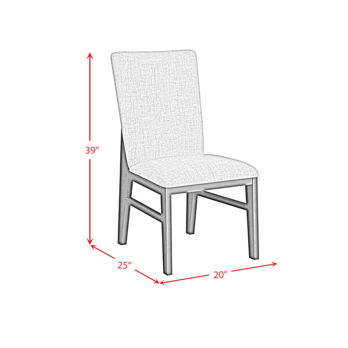 Marlene Dining Side Chair with Grey Fabric in Black (2 Per Carton)