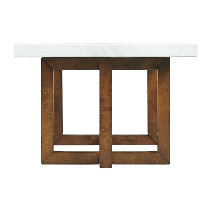 Morris Coffee Table in Espresso W/White Marble Top (3A Packing)
