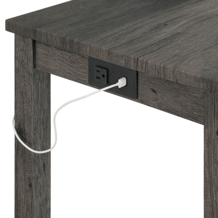 Oak Lawn Charcoal Grey Bar Table Single Pack (Table + 3 Grey Fabric Stools)