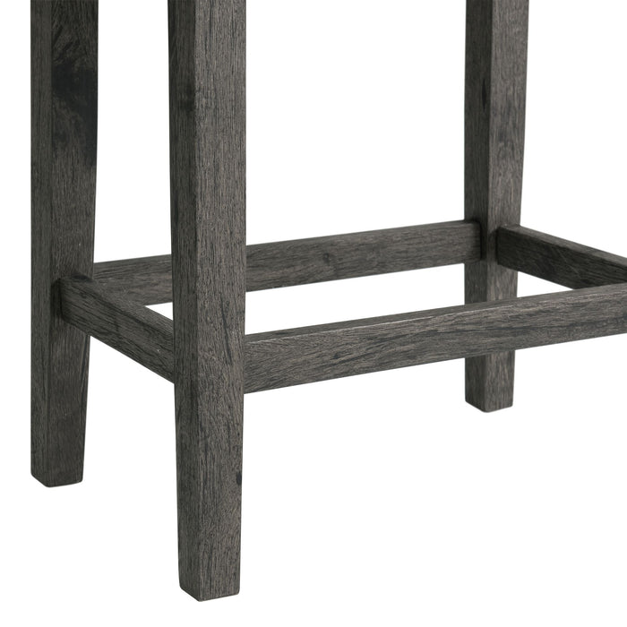 Oak Lawn Charcoal Grey Bar Table Single Pack (Table + 3 Grey Fabric Stools)