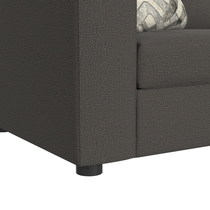 Options One 8PC Living Room Set in Palmer Plus Ash with Media Console