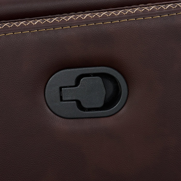 Panther Motion Loveseat with Console in Neono Brown