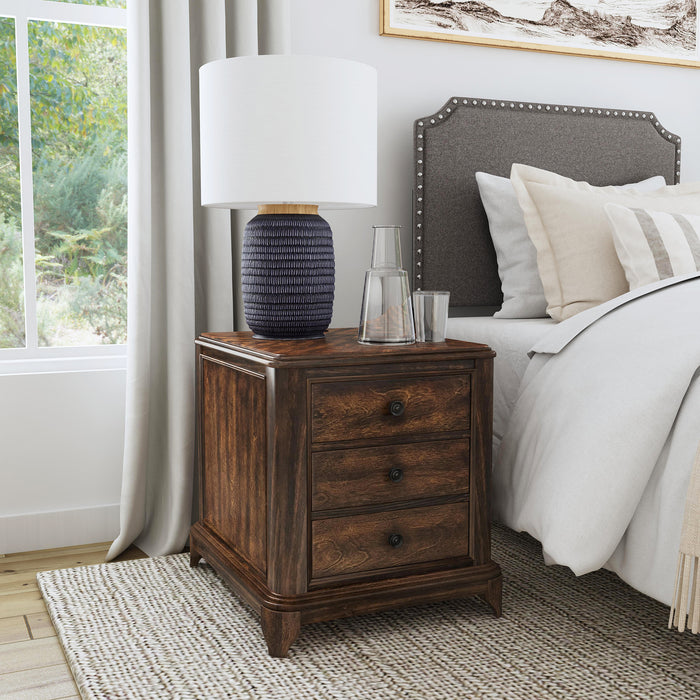 Phillipe 2-Drawer Cabinet with USB in Cherry