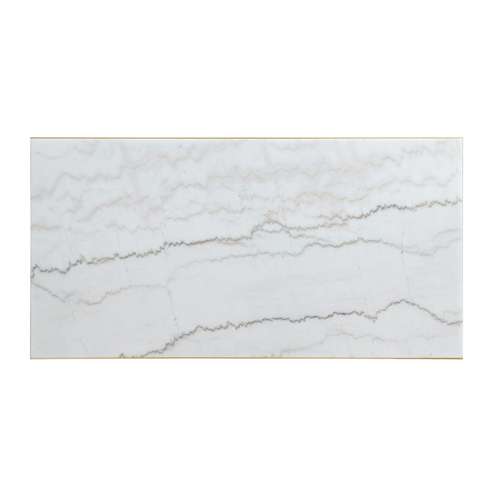 Riko 2PC Occasional Table Set in Gold-Coffee Table & End Table