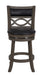 Manchester 24" Counter Stool W/Black Pu Cushions-Gray