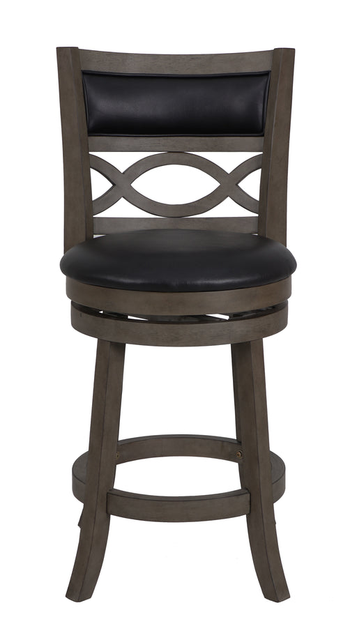 Manchester 24" Counter Stool W/Black Pu Cushions-Gray
