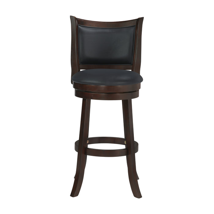 Bristol 29" Bar Stool W/Black Pu Cushions-Dk Brown