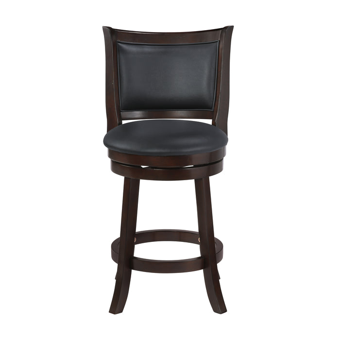 Bristol 24" Counter Stool W/Black Pu Cushions-Dk. Brown