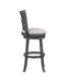 Gia 29" Swivel Barstool-Gray W/Gray Fabric Seat