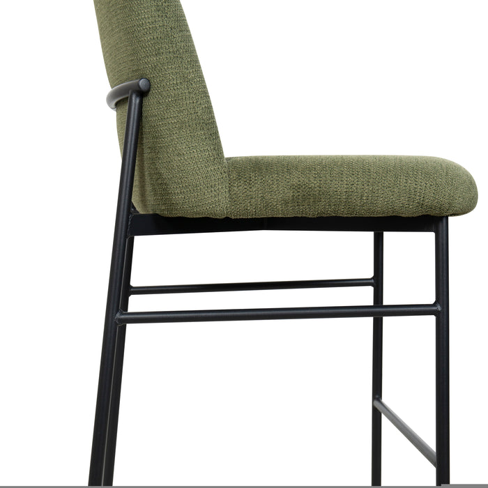 Erik Bar Chair W/ Black Metal Frame- Green (2 Per Carton)