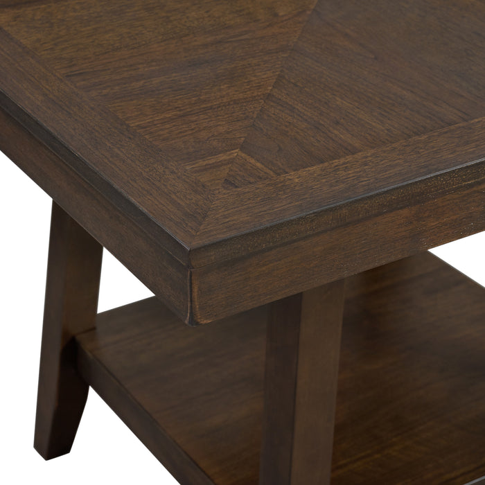 Seneca Square Counter Table with Lazy Susan in Brown
