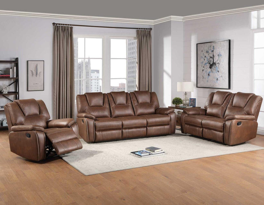 Steve Silver Katrine Manual Reclining Loveseat in Chestnut Brown