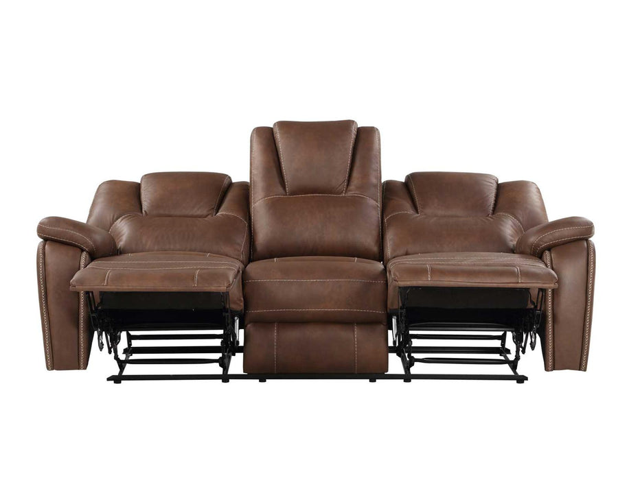 Steve Silver Katrine Manual Reclining Sofa in Chestnut Brown