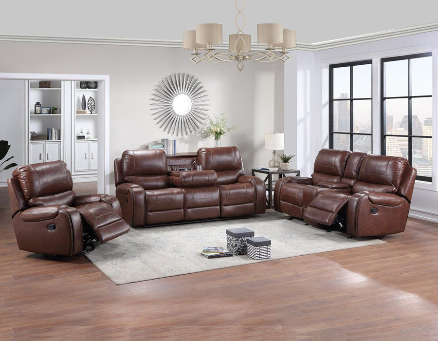 Steve Silver Keily Manual Reclining Sofa w/ Dropdown Table in Brown