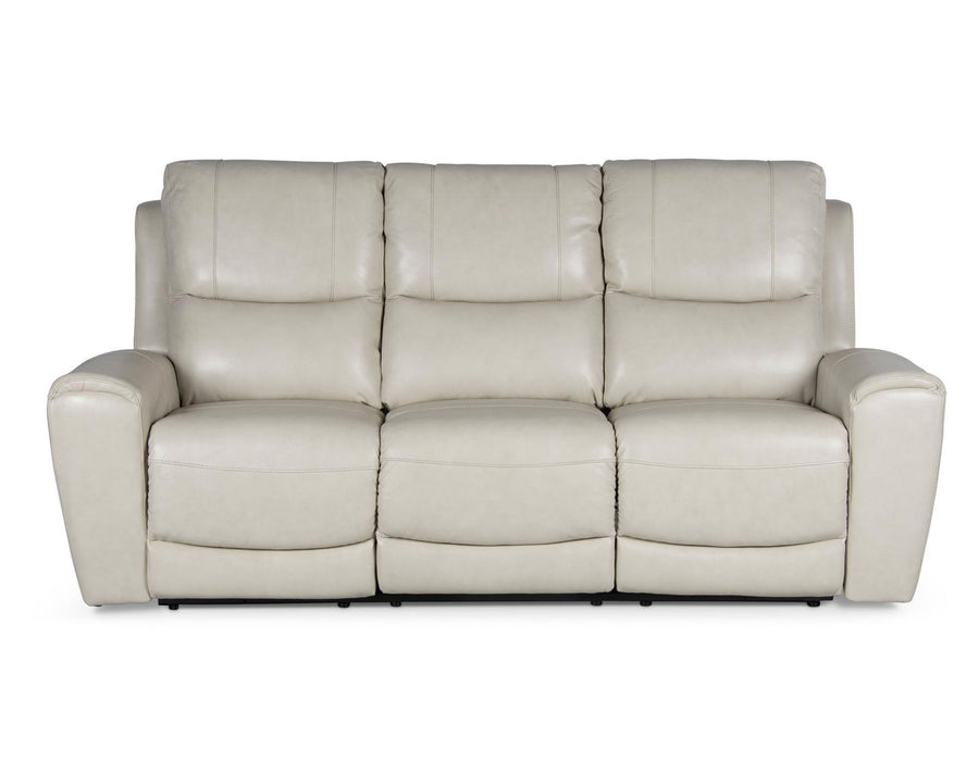 Steve Silver Laurel Leather Dual Power Reclining Sofa in Ivory