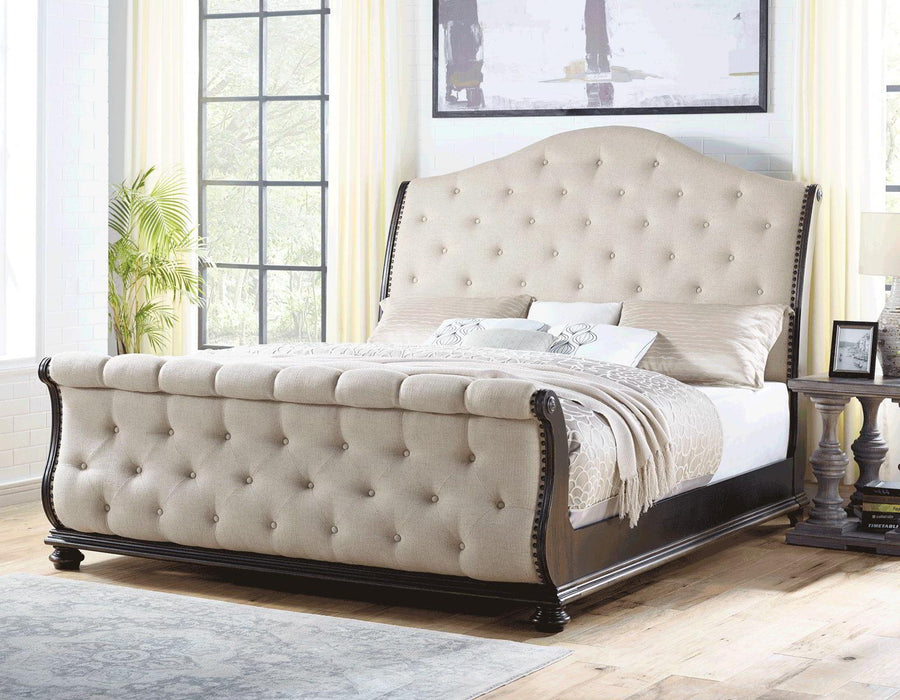 Steve Silver Rhapsody King Sleigh Bed in Molasses