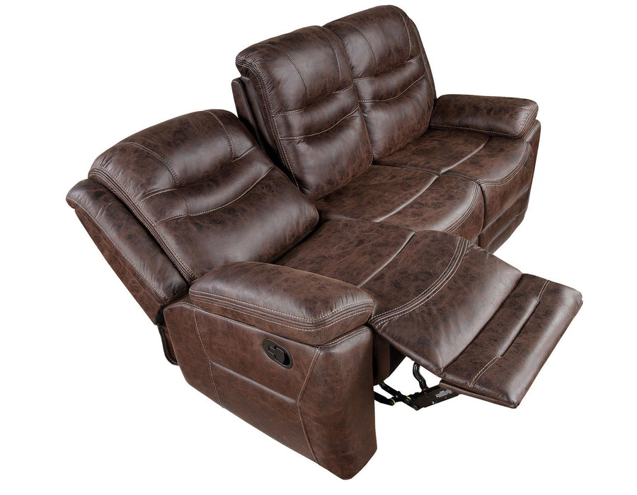 Steve Silver Stetson Manual Reclining Sofa w/ Dropdown Table in Merlot