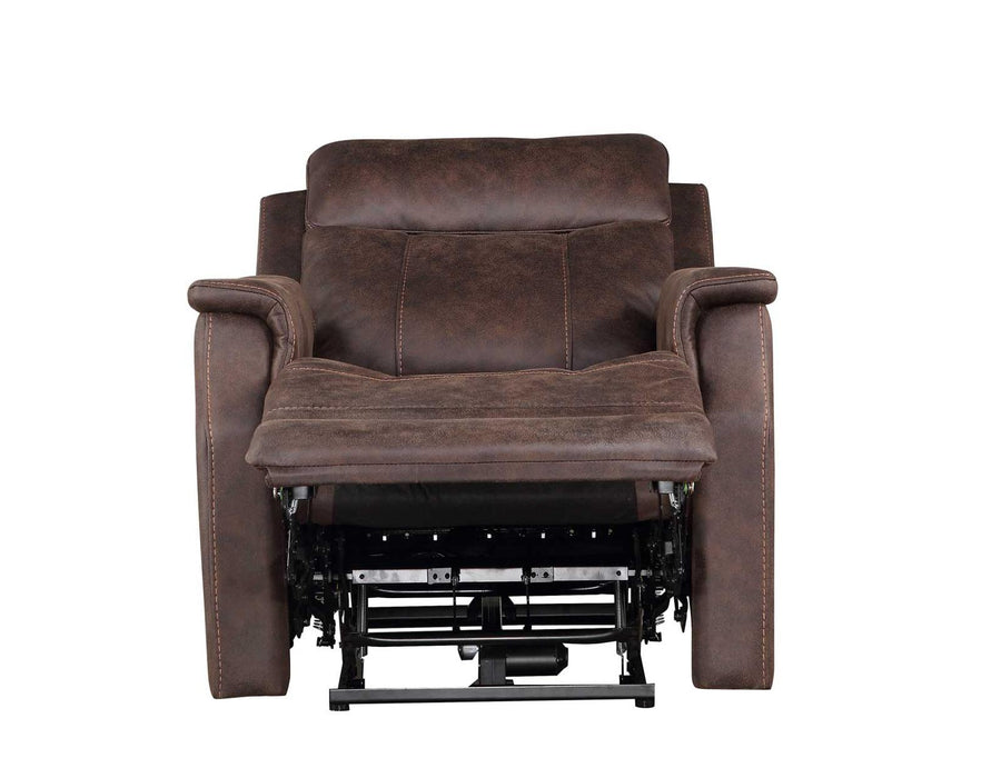 Steve Silver Valencia Dual Power Leatherette Recliner in Walnut