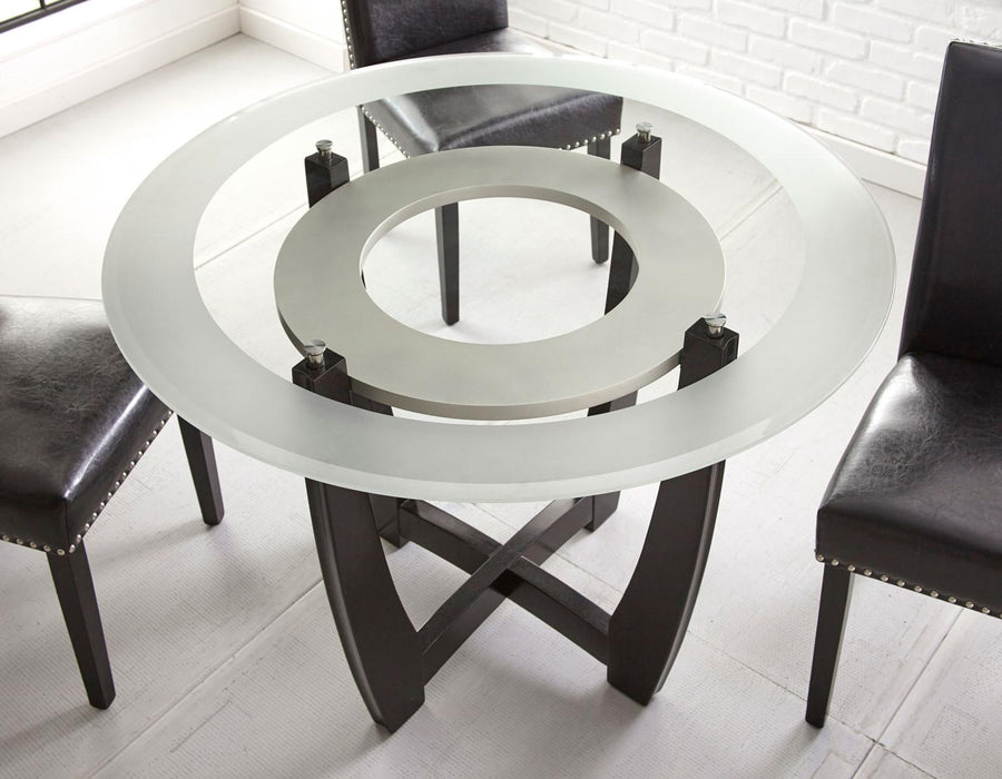 Steve Silver Verano Glass Top Table in Black