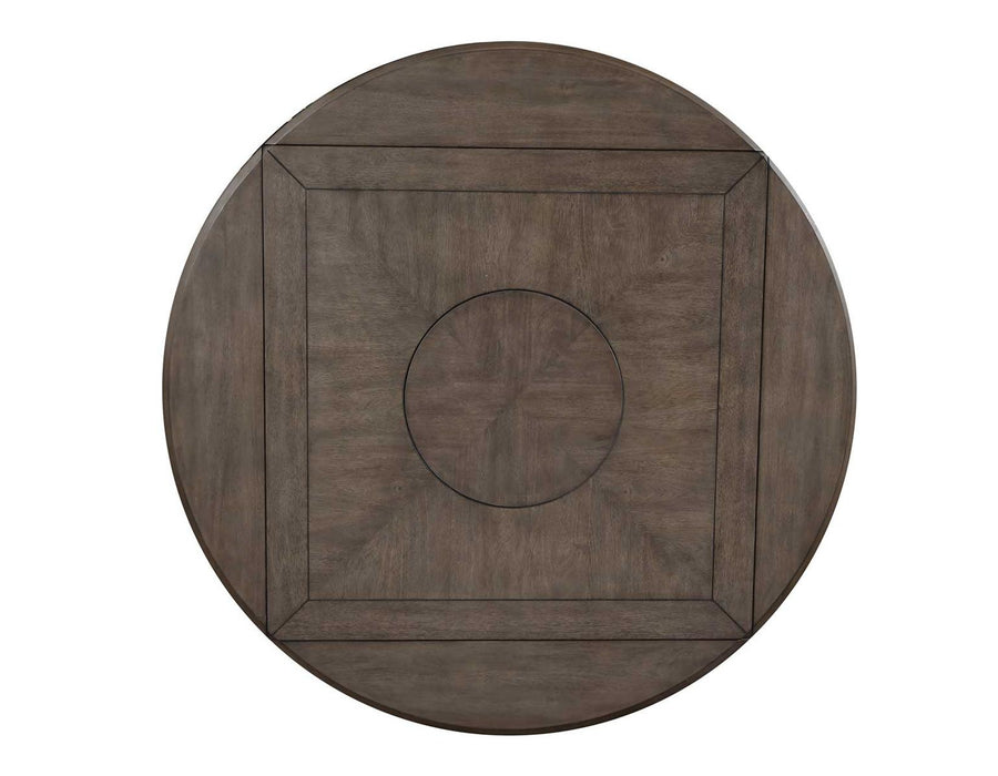 Steve Silver Abacus Round Drop Leaf Storage Table in Smoky Alabaster