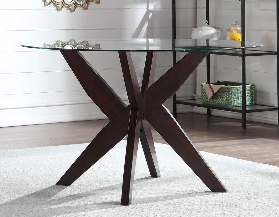 Steve Silver Amalie Round Dining Table in Walnut