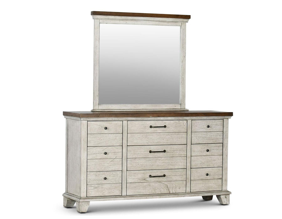 Steve Silver Bear Creek 9 Drawer Dresser in White Smoke