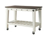 Steve Silver Cayla Two Tone Kitchen Cart in Antiqued White image