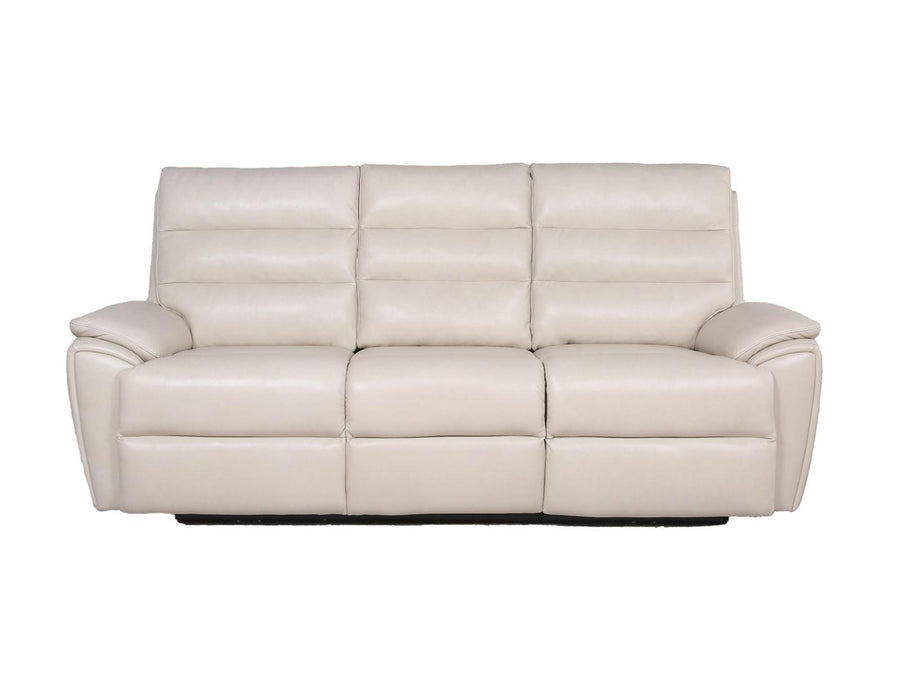 Steve Silver Duval Leather Dual Power Reclining Sofa in Impressive Ivory