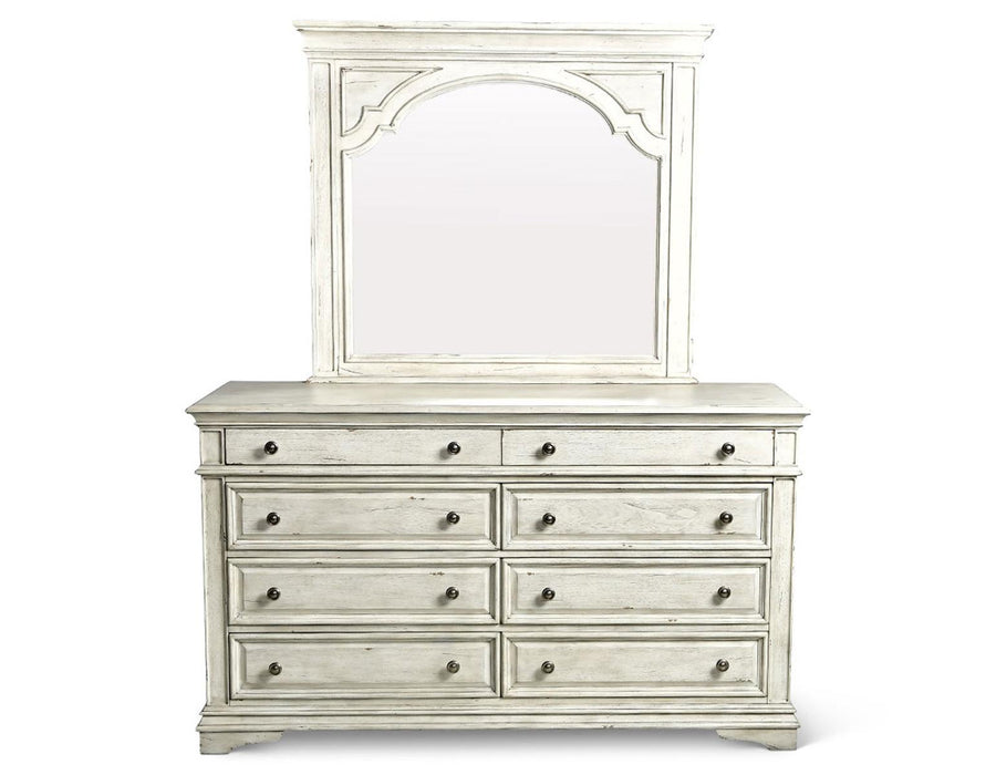 Steve Silver Highland Park 8 Drawer Dresser in Cathedral White