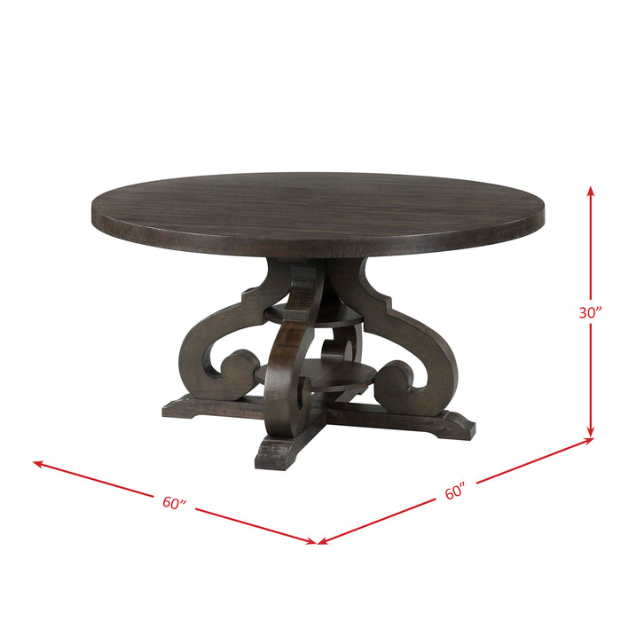 Stone Round 5PC Dining Set-Round Table & 4 Chairs