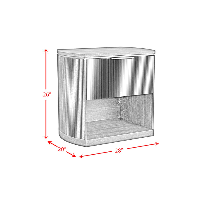 Sylvie 1-Drawer Nightstand with Touch Light in Dark Brown LED