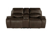 Brookings Console Loveseat W/ Dual Recliners-Brown
