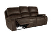 Brookings Sofa W/Dual Recliner-Brown