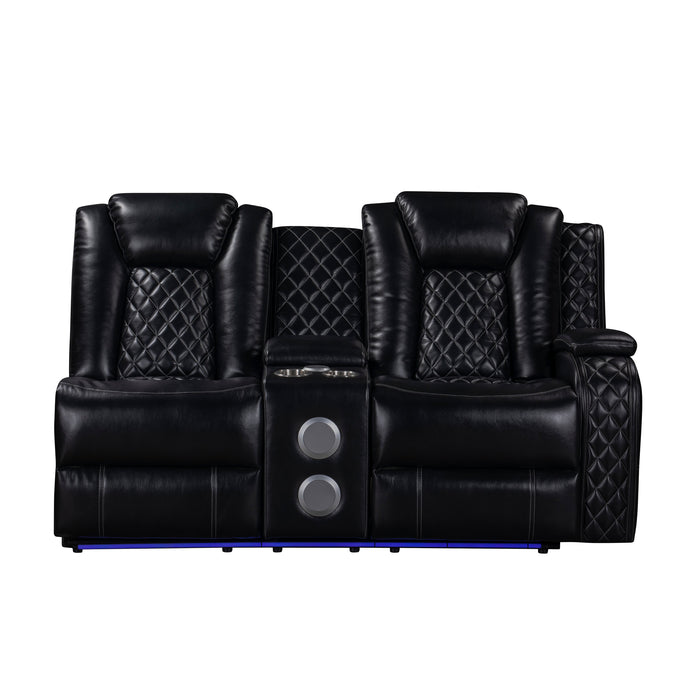 Orion Ii Raf Console Loveseat W/ Pwr Fr & Hr-Black