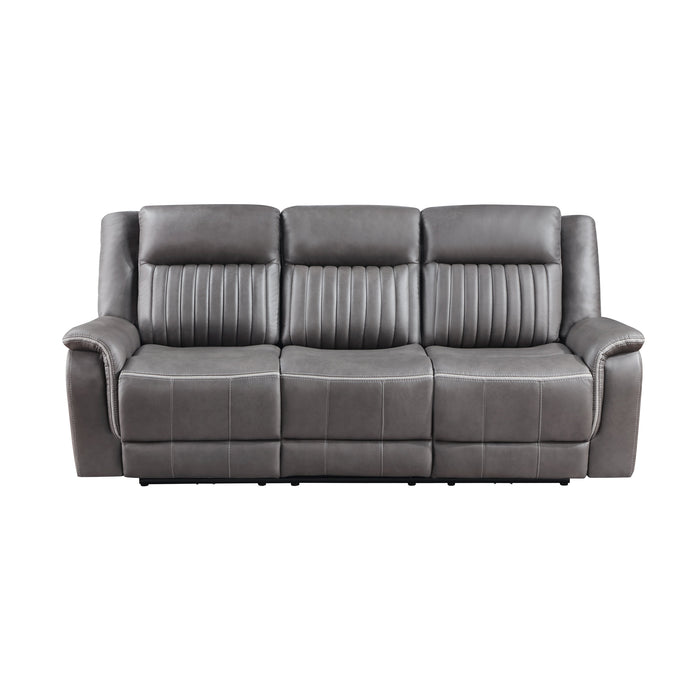 Enzo Sofa W/Dual Recliner- Gray