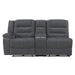 Redondo Laf Console Loveseat W/ 2 Recliners-Dk Gray