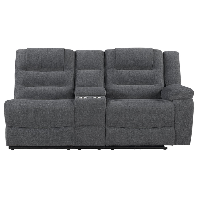 Redondo Raf Console Loveseat W/1 Recliner-Dk Gray