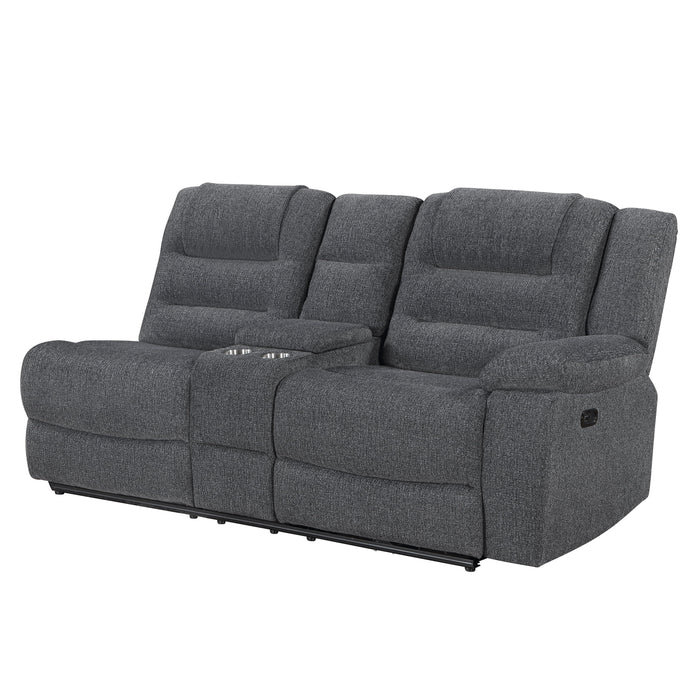Redondo Raf Console Loveseat W/1 Recliner Pwr Fr-Dk Gray