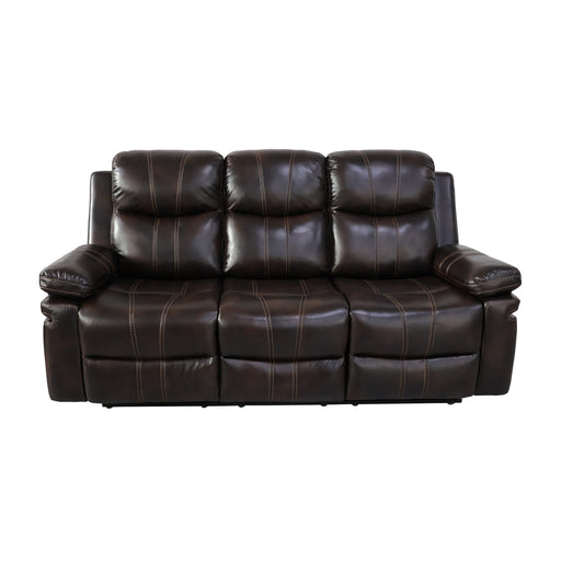 Kellen Sofa W/Dual Recliner & Drop Down Tray-Brown