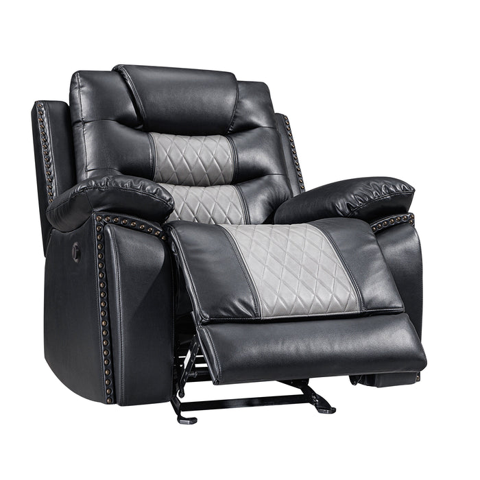 Nikko Glider Recliner W/Pwr Fr-Black/Gray