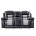 Nikko Console Loveseat W/Pwr Fr-Black/Gray