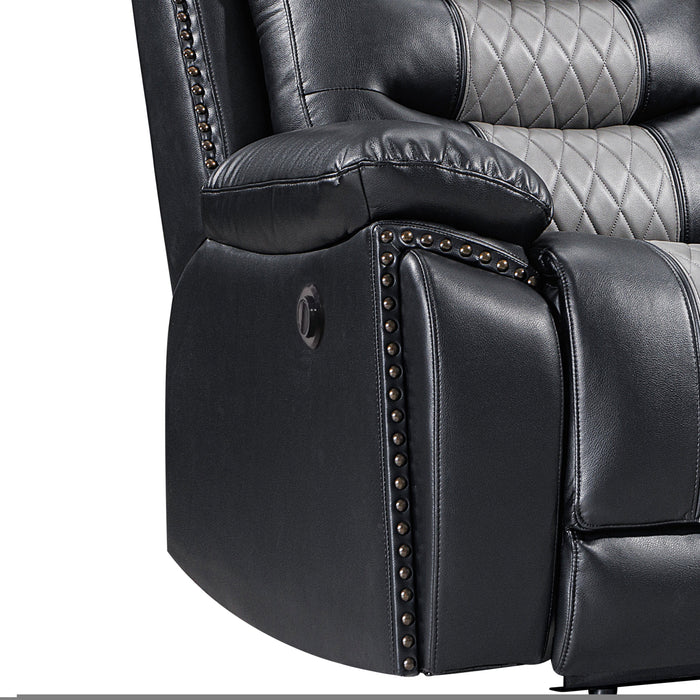 Nikko Console Loveseat W/Pwr Fr-Black/Gray