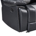 Nikko Sofa W/Dual Recliner-Black/Gray