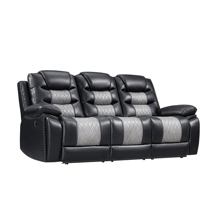 Nikko Sofa W/Pwr Fr-Black/Gray