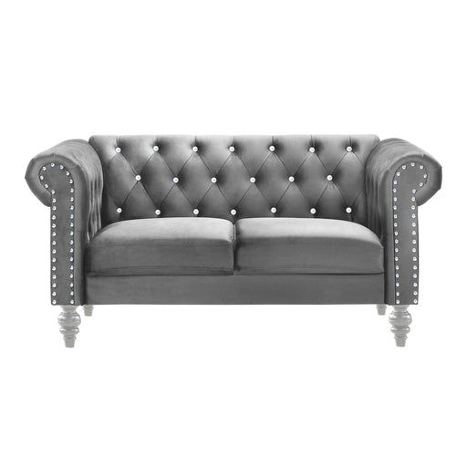 Emma Crystal Loveseat-Gray